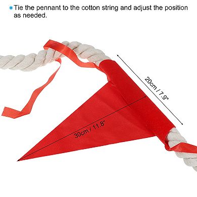 39 Feet Tug of War Rope for Adults Teen, 3-Strand Natural Twisted Cotton Rope with Flag