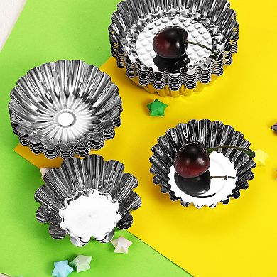 20pcs Cupcake Baking Tool, Stainless Steel Mini Cupcake Cake Pans Baking Tool, 3.1 x 0.8 inch