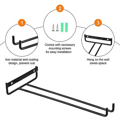 5Pcs Wine Glass Rack, Iron Wall Mountable Wine Glasses Rack Under Cabinet Stemware Rack for Kitchen