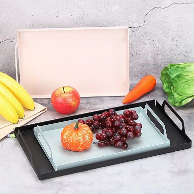 Metal Serving Tray with Handles 7.8" x 12" Rectangular Coffee Table Tray Decorative Tray