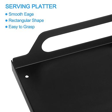 Metal Serving Tray with Handles 7.8" x 12" Rectangular Coffee Table Tray Decorative Tray