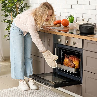 2pcs Silicone Oven Mitts 10.8"x5.5" Heat Resistant Rubber Oven Gloves with Soft Cotton Lining