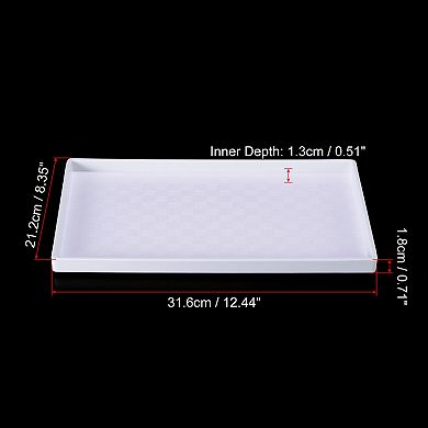12"x8" Fast Food Tray, Plastic Reusable Multi-Purpose Rectangle Serving Tray Mosaic Texture