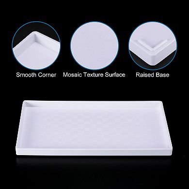 12"x8" Fast Food Tray, Plastic Reusable Multi-Purpose Rectangle Serving Tray Mosaic Texture