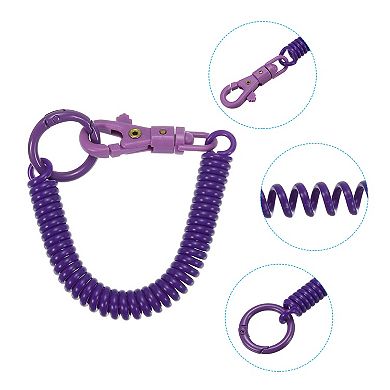 Retractable Coil Springs Keychain, 3 Pack Key Chain Holder Lanyard Cord with Lobster Clasp Keyring