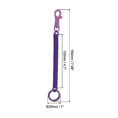 Retractable Coil Springs Keychain, 3 Pack Key Chain Holder Lanyard Cord with Lobster Clasp Keyring