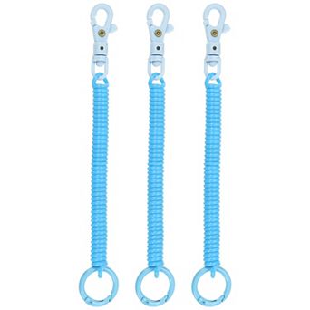Retractable Coil Springs Keychain, 3 Pack Key Chain Holder Lanyard Cord with Lobster Clasp Keyring