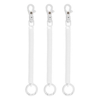Retractable Coil Springs Keychain, 3 Pack Key Chain Holder Lanyard Cord with Lobster Clasp Keyring