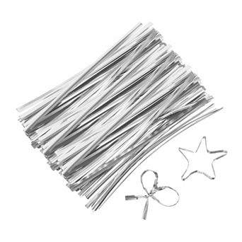 4" Twist Ties, Metallic Twist Ties, Reusable Plastic Coated Twist Ties for Bakery, Goodie Bag 800 pc