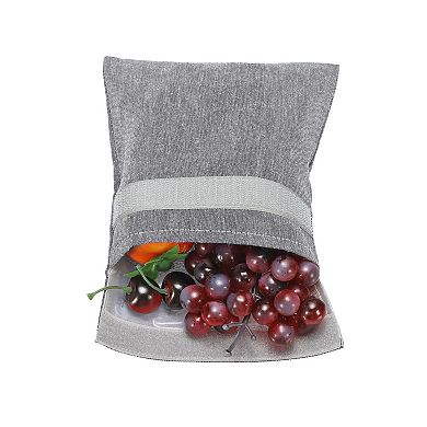 7"x7" Reusable Snack Bag Sandwich Bag, 2 Pack Hook and Loop Fastener Portable Flip Snack Sack