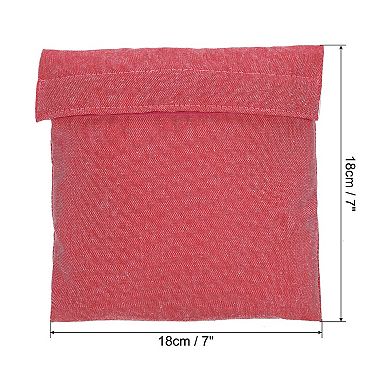 7"x7" Reusable Snack Bag Sandwich Bag, 2 Pack Hook and Loop Fastener Portable Flip Snack Sack