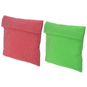 7"x7" Reusable Snack Bag Sandwich Bag, 2 Pack Hook and Loop Fastener Portable Flip Snack Sack