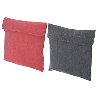 7"x7" Reusable Snack Bag Sandwich Bag, 2 Pack Hook and Loop Fastener Portable Flip Snack Sack