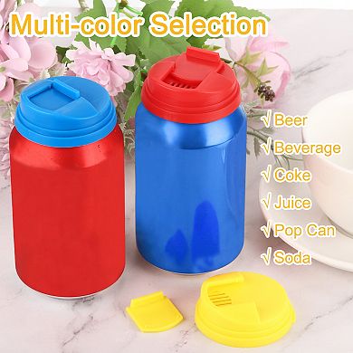 Soda Can Lids, 6pcs 3 Colors - Plastic Can Covers, Can Toppers Fit Standard Size for Soda Beverage