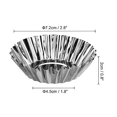 30pcs Cupcake Baking Tool, Stainless Steel Mini Cupcake Cake Pans Baking Tool, 2.9 x 0.8 inch