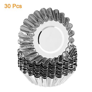 30pcs Cupcake Baking Tool, Stainless Steel Mini Cupcake Cake Pans Baking Tool, 2.9 x 0.8 inch