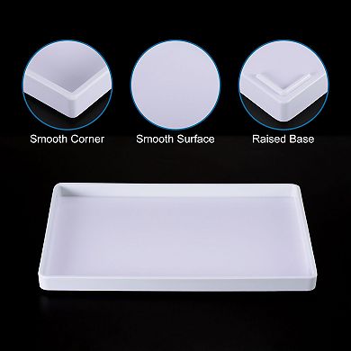 11"x8" Fast Food Tray, Plastic Reusable Multi-Purpose Rectangle Serving Tray Smooth Surface