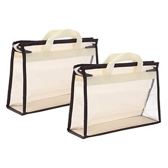 Handbag Dust Bags, 2 pc Clear Purse Storage Organizer Handbag Cover 12.6x4.1x8.7 inch
