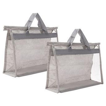Handbag Dust Bags, 2 pc Clear Purse Storage Organizer Handbag Cover 12.6x4.1x8.7 inch