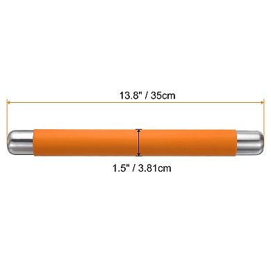 Rolling Pin 13.8" x 1.5" Non Stick Stainless Steel Dough Roller Covered Silicone for Baking Kitchen
