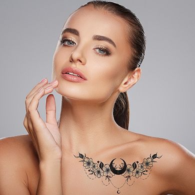 Exquisite Fake Tattoos Temporary Tatto for Adult Black 3 Pcs