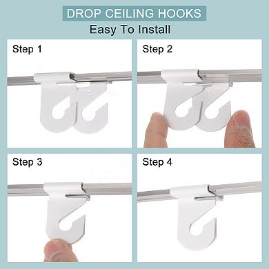 4 Pair Drop Ceiling Hooks 1" W Metal T-Bar Track Clip Suspended Drop Ceiling Tiles Ceiling Hooks