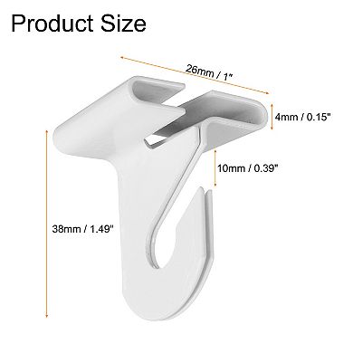 4 Pair Drop Ceiling Hooks 1" W Metal T-Bar Track Clip Suspended Drop Ceiling Tiles Ceiling Hooks