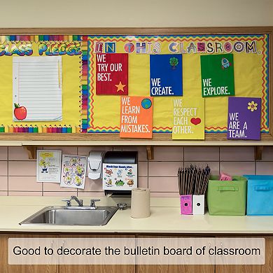 2.24" x 32.8Ft Bulletin Board Border, Scalloped Trim Strips Wall Decor for Locker Classroom Poster
