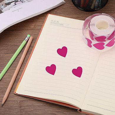 1500pcs Heart Stickers 1 Inch Self-Adhesive Stickers Coding Label for DIY Crafts Marking