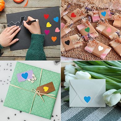 1500pcs Heart Stickers 1 Inch Self-Adhesive Stickers Coding Label for DIY Crafts Marking