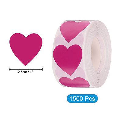 1500pcs Heart Stickers 1 Inch Self-Adhesive Stickers Coding Label for DIY Crafts Marking