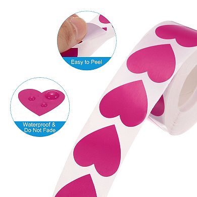 1500pcs Heart Stickers 1 Inch Self-Adhesive Stickers Coding Label for DIY Crafts Marking