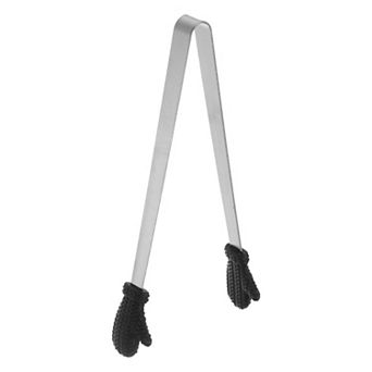 Mini Food Tongs 5.5" Gloves Shape Stainless Steel with Silicon Tips Cooking Food Serving Tongs