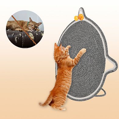 Cat Scratcher Mat, Cotton Rope Cat Scratch Pad, 19.69" Cat Floor Scratching Pad Rug