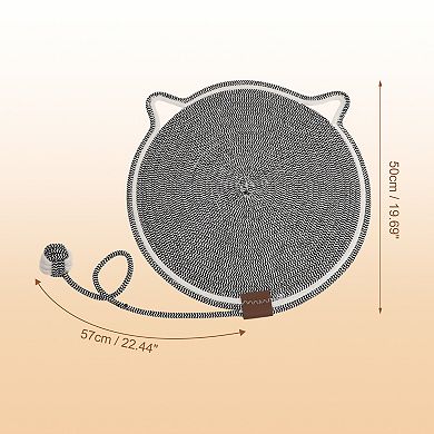 Cat Scratcher Mat, Cotton Rope Cat Scratch Pad, 19.69" Cat Floor Scratching Pad Rug