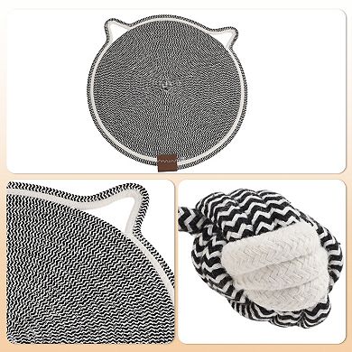 Cat Scratcher Mat, Cotton Rope Cat Scratch Pad, 19.69" Cat Floor Scratching Pad Rug