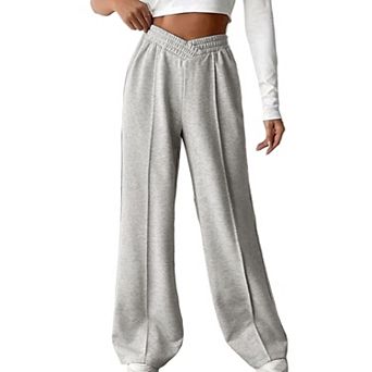 Womens Wide Leg Sweatpants High Waisted Baggy Lounge Pants Athletic Loose Trousers with Pockets