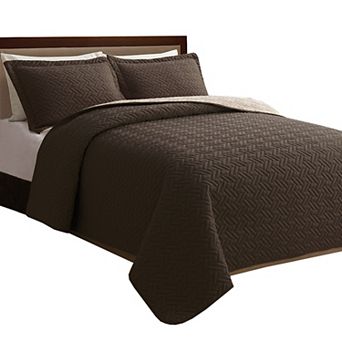 Elegant Comfort 3 pc Majestic Quilted Reversible Bedspread Coverlet Set