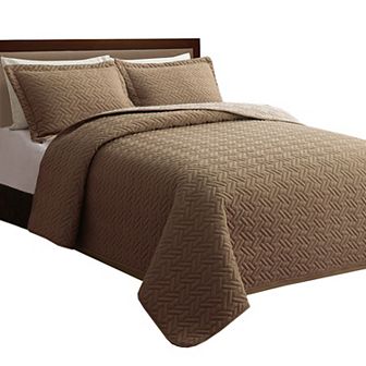 Elegant Comfort 3 pc Majestic Quilted Reversible Bedspread Coverlet Set