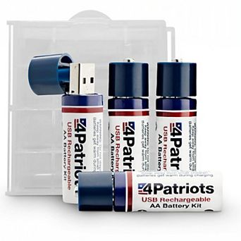 4Patriots USB-Rechargeable AA Batteries, 4-Pack