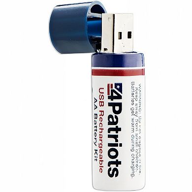 4Patriots USB-Rechargeable AA Batteries, 4-Pack