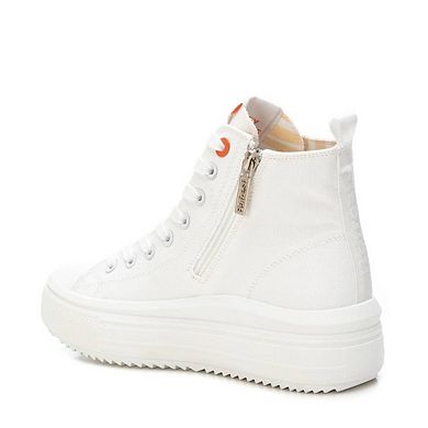Refresh Women's High Top Canvas Sneakers with side Zipper 172722