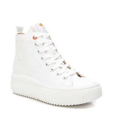 Refresh Women's High Top Canvas Sneakers with side Zipper 172722