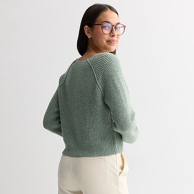 Juniors' Pink Republic Button Front Raglan Cardigan