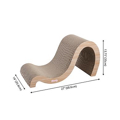 Kona Modern Cardboard Double-Sided Wave Cat Scratcher with Catnip