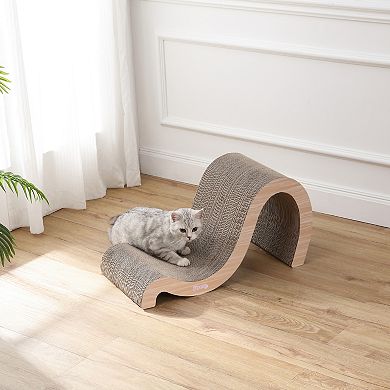 Kona Modern Cardboard Double-Sided Wave Cat Scratcher with Catnip
