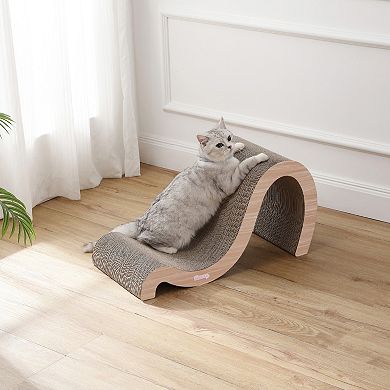 Kona Modern Cardboard Double-Sided Wave Cat Scratcher with Catnip