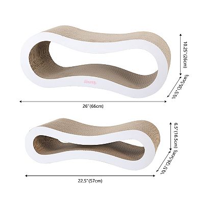 Suvi Modern Cardboard Infinity 2-in-1 Lounge Bed Cat Scratcher with Catnip
