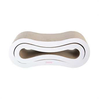 Suvi Modern Cardboard Infinity 2-in-1 Lounge Bed Cat Scratcher with Catnip