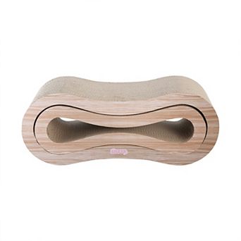 Suvi Modern Cardboard Infinity 2-in-1 Lounge Bed Cat Scratcher with Catnip